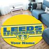 Leeds Crest Custom Name Round Area Rug Carpet Rug For Living Room Bedroom Sofa Playroom Decor Nonslip Floor Mat