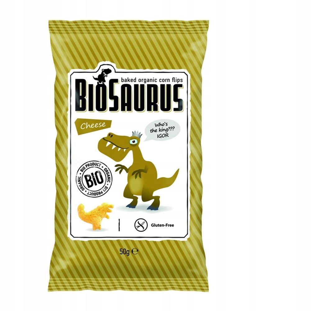 Dinosaurs Corn Chips with Cheese Flavor, Gluten-Free, Organic, 50 g