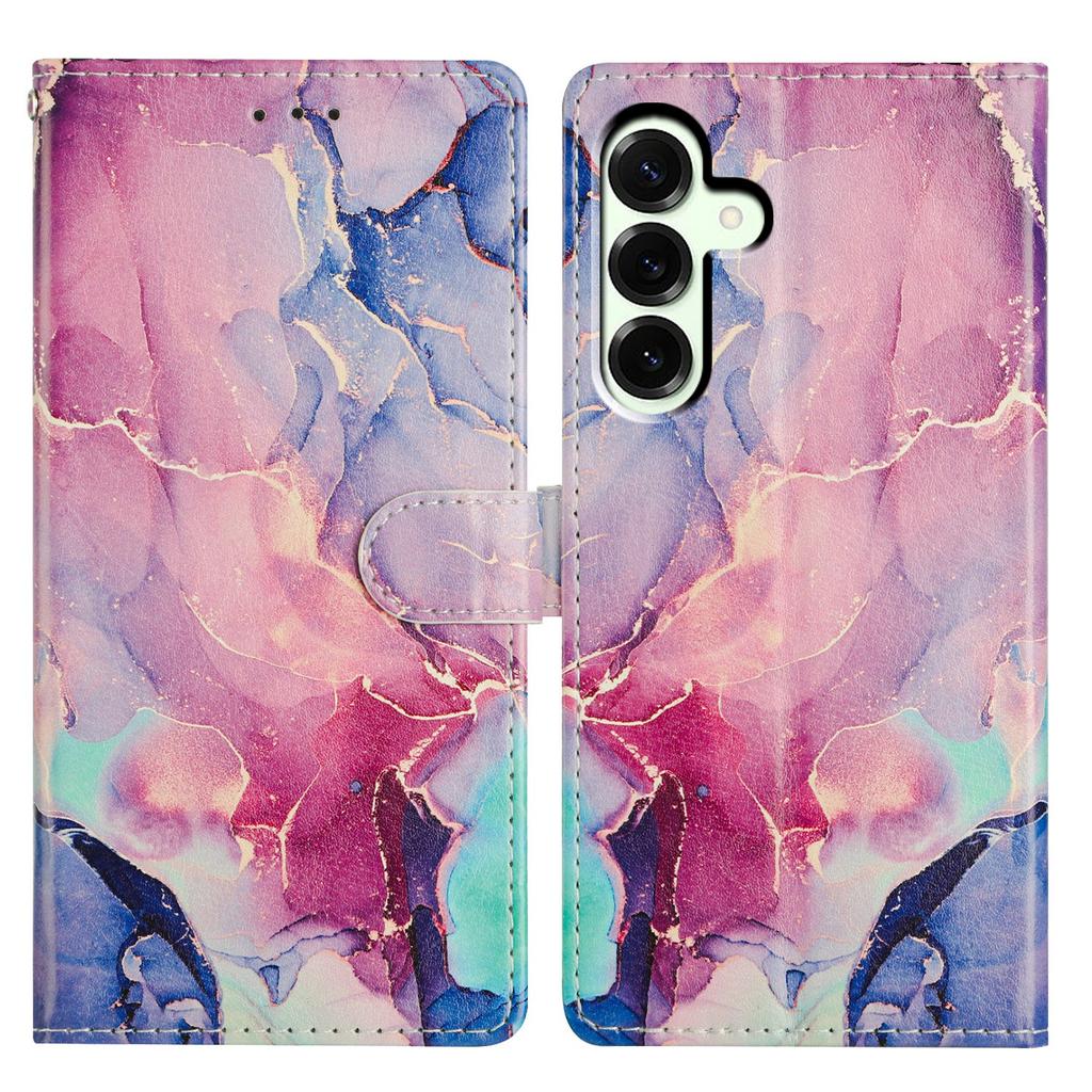 Für Samsung Galaxy A17 Hülle Musterdruck Brieftasche Ständer Flip Leder Handyhülle mit Riemen