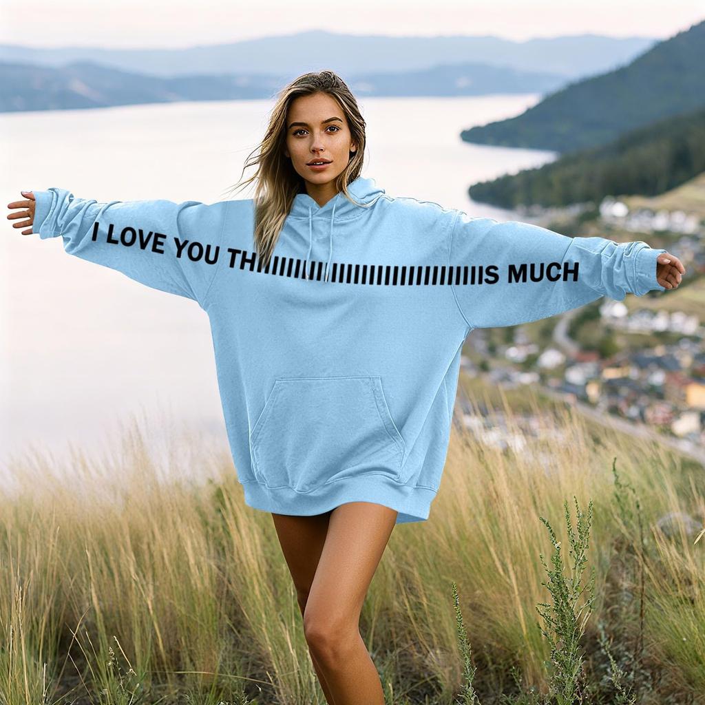 Damen Modisches Lässiges Langärmeliges Paare Buchstaben-Print Kapuzen-Sweatshirt