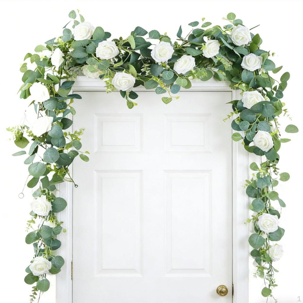 Artificial Green Leaves Vines Eucalyptus Garland Fake Faux Rose Vine
