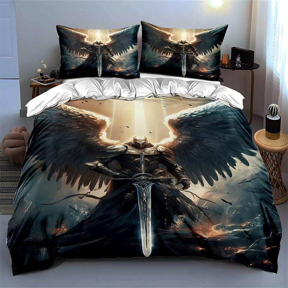 Winged Armored Warrior. Bedding Duvet Cover Sets Duvet Covers Pillowcases Gifts (1 * Duvet Cover 2 * Pillowcases, Without Duvet Insert)