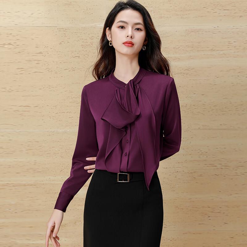 

Tlloman Women s Long Sleeve Scarf Collar Blouse XL