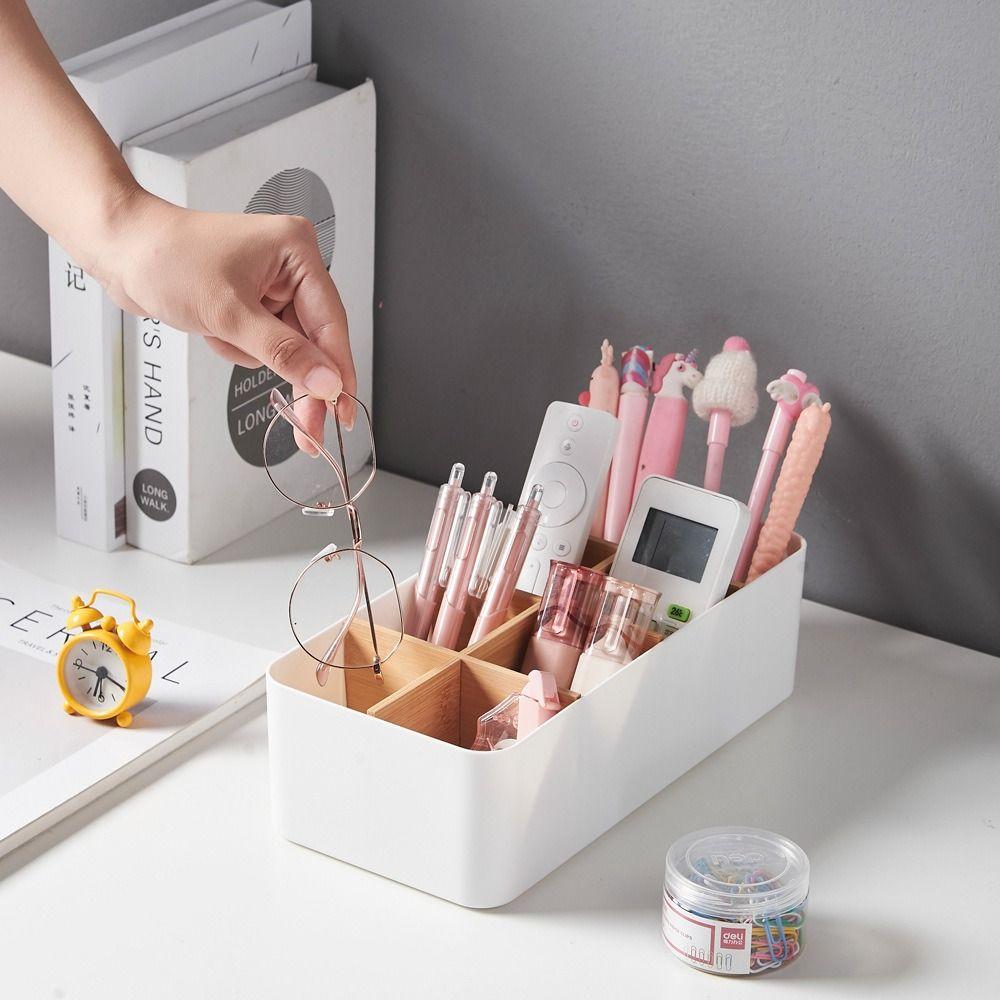 8 Grids Remote Controller Storage Box Cosmetic Storage Living Room Organizer Desktop Storage Box