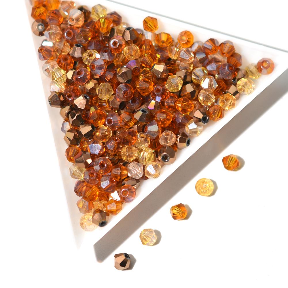 4mm Crystals Glass Beads for Jewelry Making Mix Color Handmade Findings Bicone Shape Spacer Beads DIY
