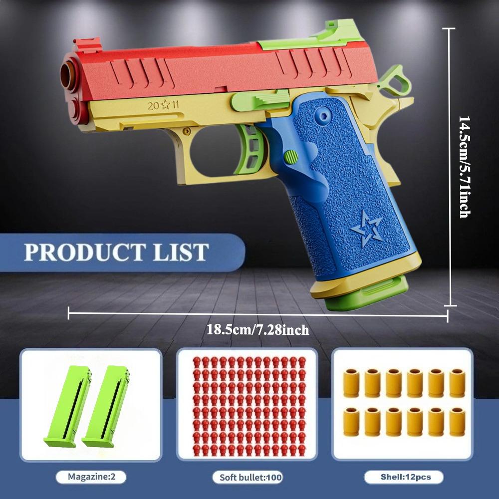 G172011 Shell Throwing Continuous Firing Airsoft Blowback Empty Hanging Toy Gun Soft Bullet Launcher for Children Birthday Gift