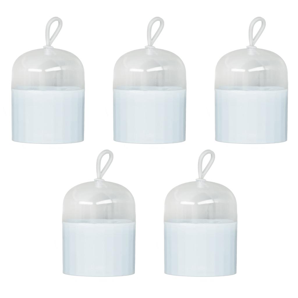 5pcs Beauty Egg Holder Dust Proof Transparent Cover Removable Hollow Rack Hanging Makeup Sponge Travel Case Blue