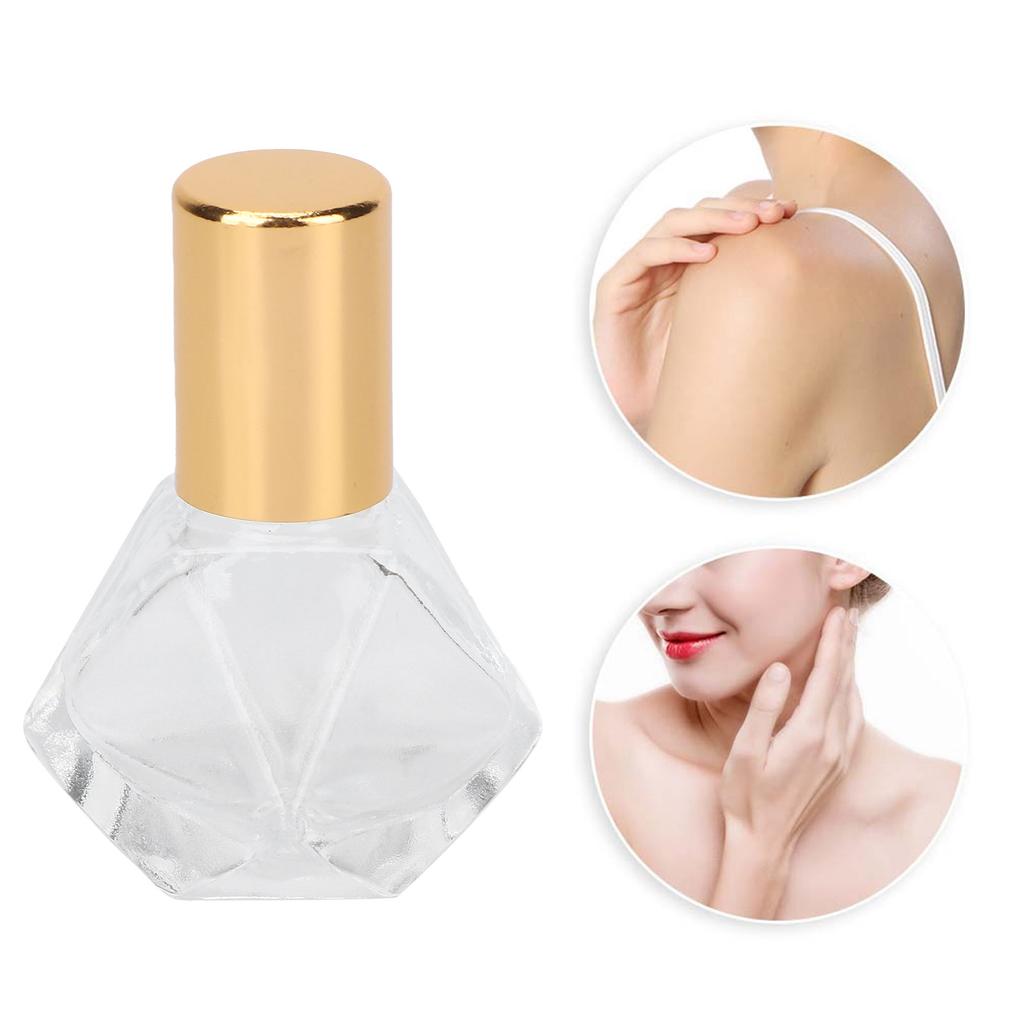 Professional Glass Perfume Roller Bottle Portable Essential Oil Roll On Bottles 8MLGold Lid