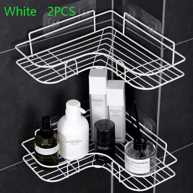 Black and White Shower Gel Storage Rack Bathroom Corner Rack Kitchen Seasoning Rack Tripod Kitchen Accessories