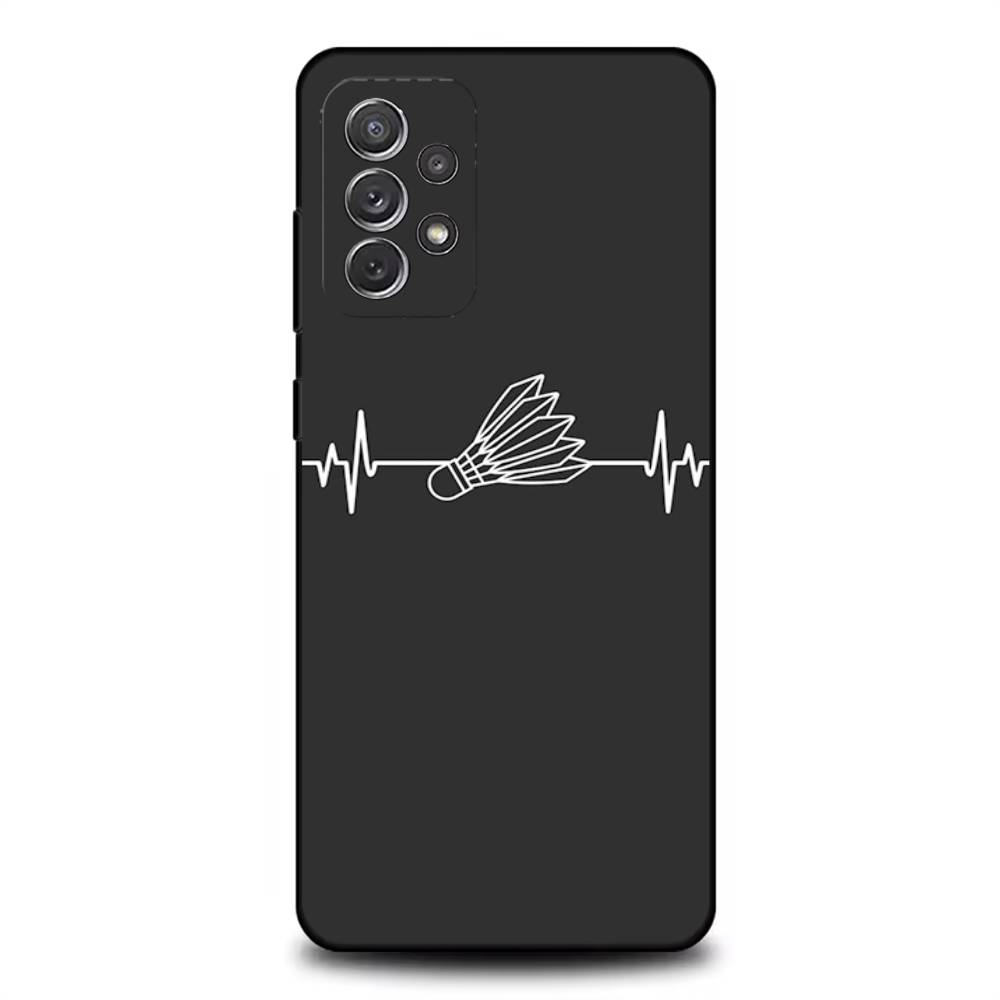 Sport Badminton Cool Phone Case For Samsung S 25,24,23,22,30,21,10,9,Ultra,Plus,Lite,FE,4,5G Black Soft Case