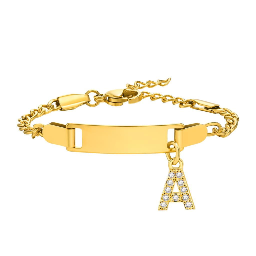 Stainless Steel Children'S Bracelet, Women'S Fashion 26 English Alphabet Jewelry, Simple Jewelry 798