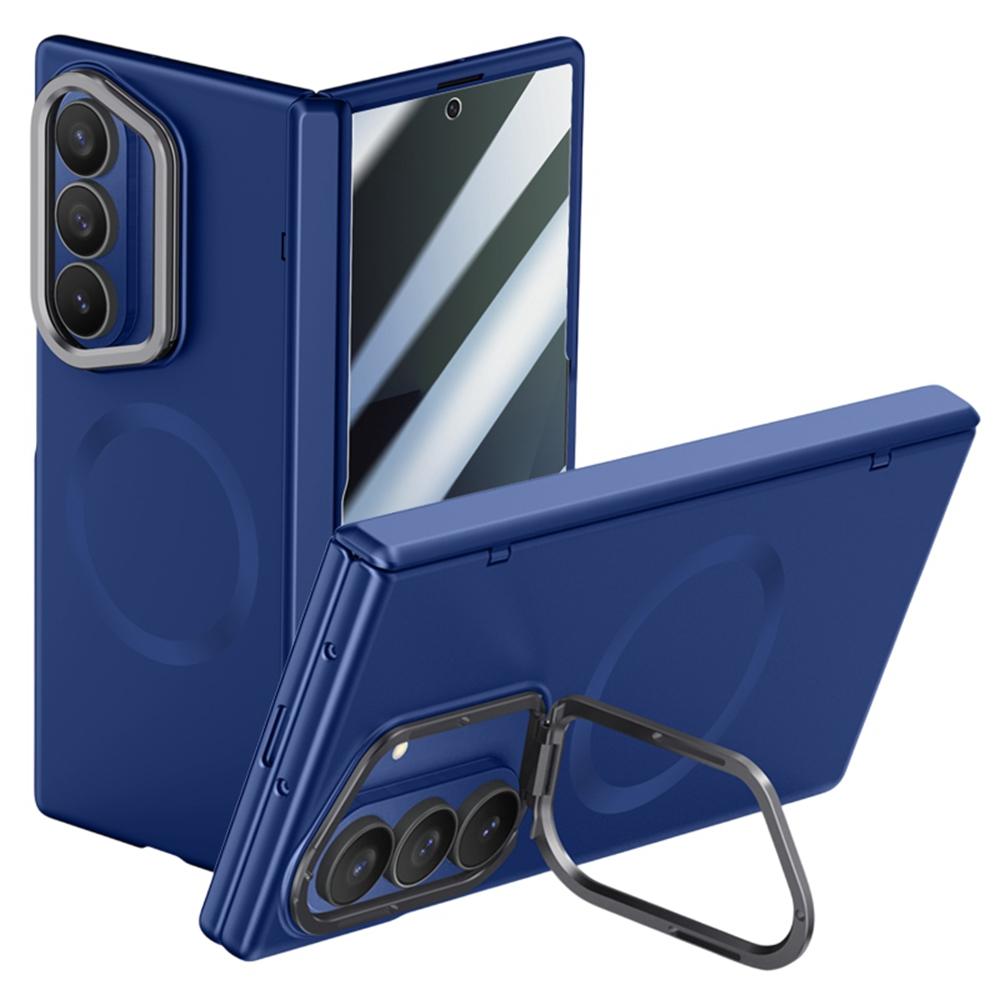 For Samsung Galaxy Z Fold7 5G Magnetic Case Hard PC Phone Cover with Privacy Tempered Glass Film/Lens Kickstand
