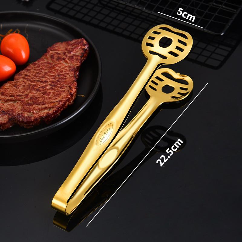 

Нержавеющая сталь 304, утолщенный многофункциональный зажим для еды Apple, домашний зажим для барбекю, зажим для хлеба самообслуживания в отеле B