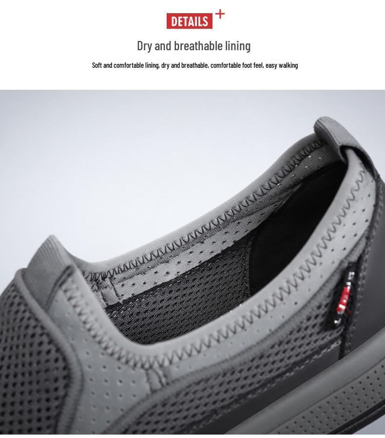 Men's Spring/Summer Slip-On Mesh Casual Shoes – Odorless & Durable for Middle-Aged and Elderly