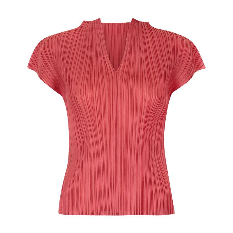 

Miyake женская классическая облегающая футболка без рукавов с V-образным вырезом One Size