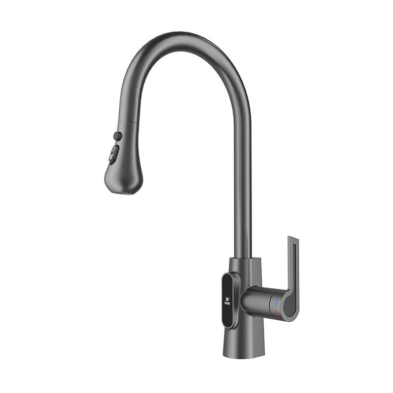 TLXT Digital Display Pull-Out Kitchen Faucet