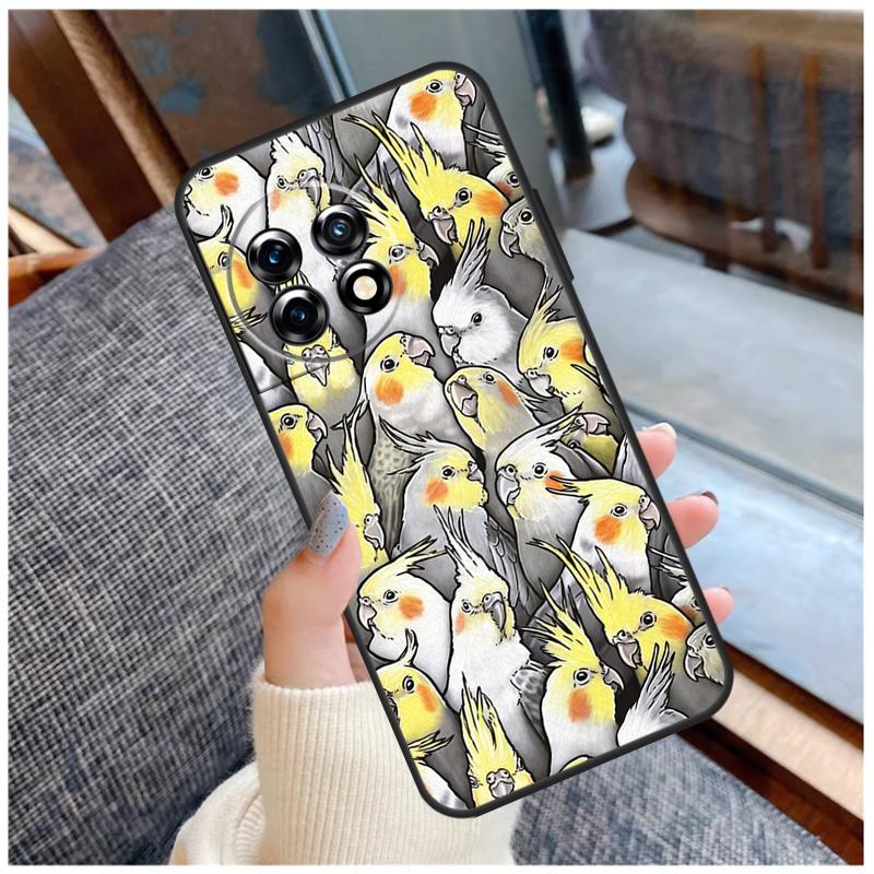 

Cartoon Cockatiel Collage Case For OnePlus 15 12R 13R 13T 10T 8T 13 12 11 10 Pro Nord 5 CE 2 3 4 Lite N20 N30 Coque OnePlus Nord N30
