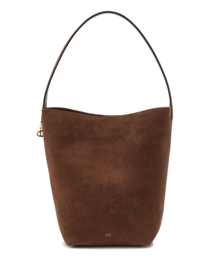 Athe Vanessabruno [Panier] Dark Brown Suede Panier Bucket Bag L Aaba5F201W3