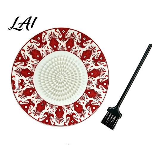Ceramic Garlic Grater Ginger Grater 2-in-1 Manual Shredder Plate for Kitchen Cooking Flat Durable Gadget Base Easy-Clean Tool Fresh Fruit Puree And