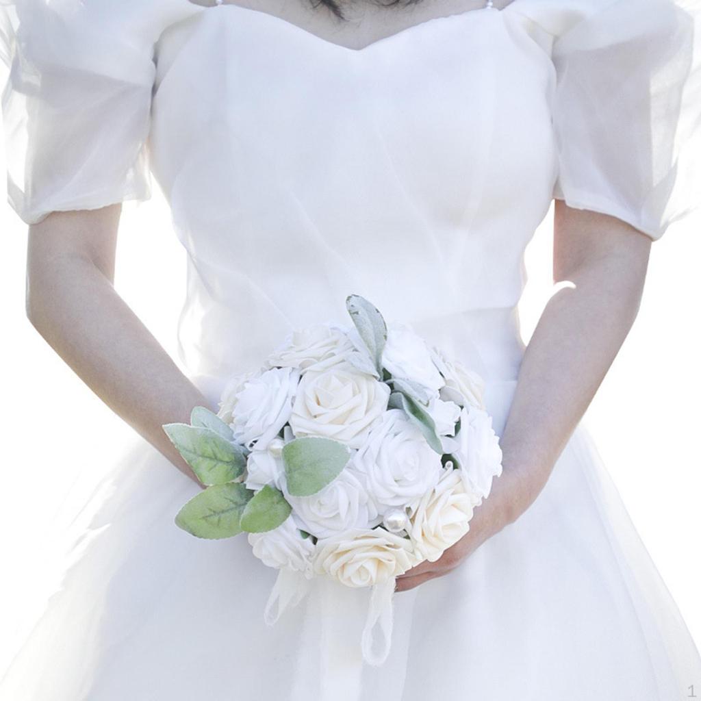 Wedding Bridal Bouquet Artificial Rose Flowers Tossing Decor for