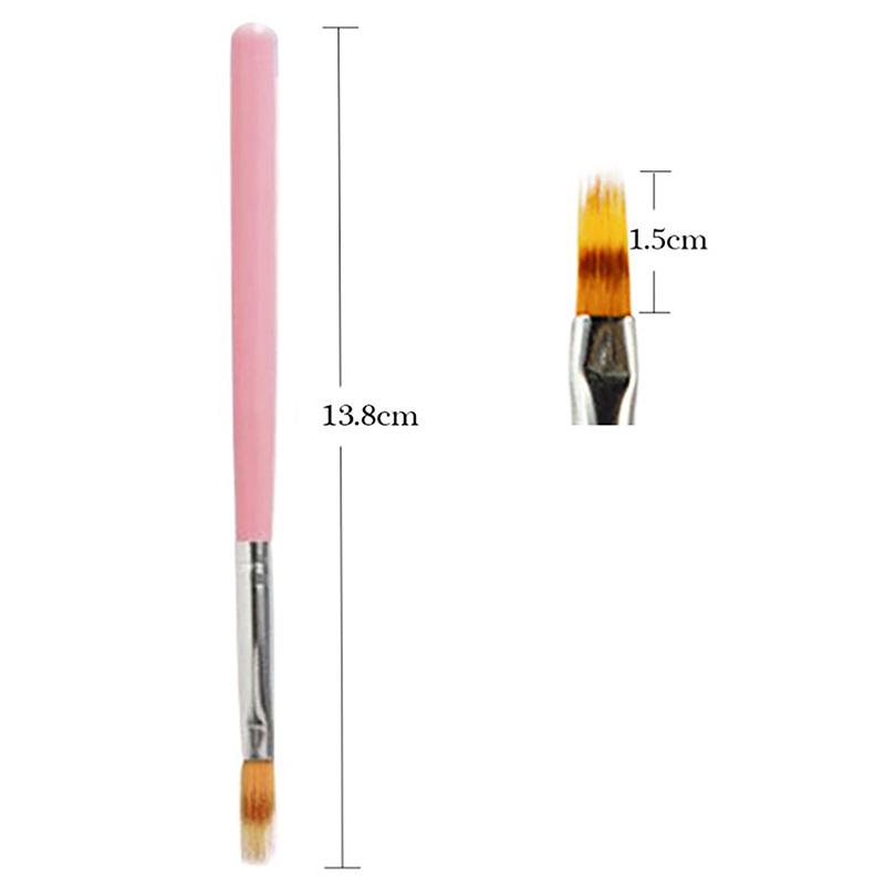 

1 шт. Кисть для дизайна ногтей, гелевая кисть для дизайна ногтей, мягкая кисть для градиента омбре для маникюра, рисования лаком для ногтей, живописи, гелевая ручка для декора УФ-гелем розовый