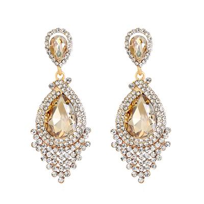 Crystal Rhinestone Long  Drop Earrings For Women Wedding Jewelry Accessory