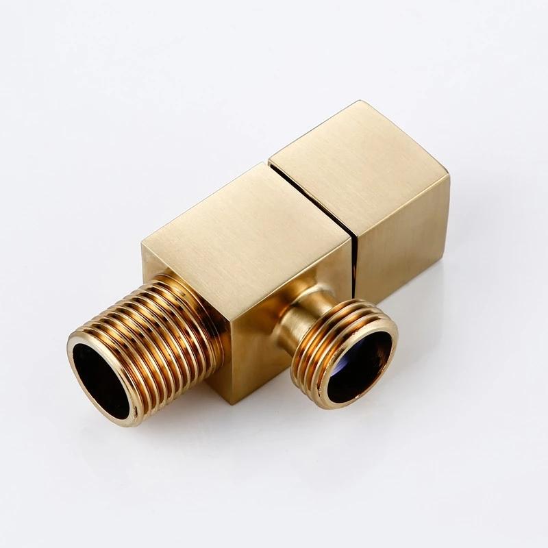 Tuqiu Brass Angle Valve Water Control Valve Brushed Gold Corner Valve Bathroom Tap Water Valve 1/2*1/2 Brass Black Angle Valves