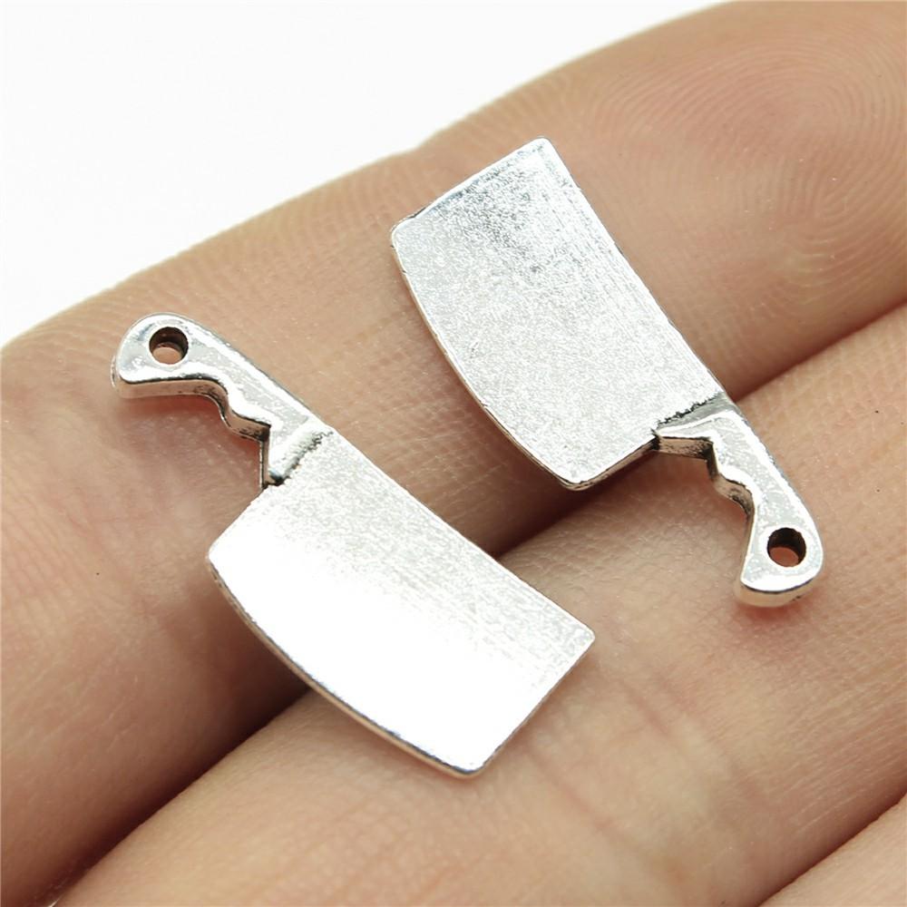 20pcs Tableware Dinnerware Dinner Set Dinner Service Knife Spoon Fork Charms For Jewelry Making DIY Crafts