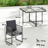 Poly Rattan Garden Furniture Set 5-Piece Space-Saving Seating Group Table with 4 Chairs DPC Tabletop Cushions Grey