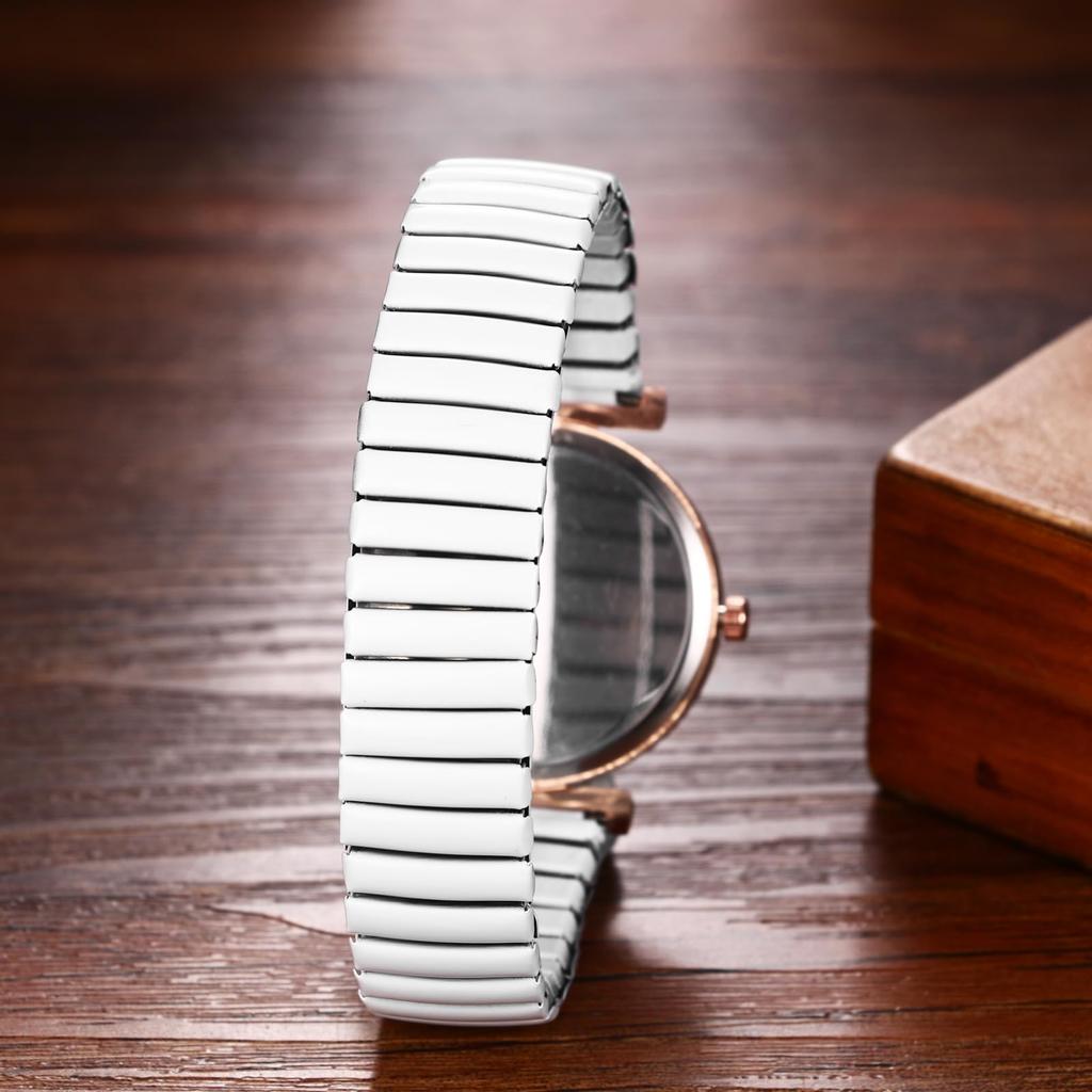 Stainless Steel Elastic Strap Easy To Put On and Take Waterproof Quartz Watch with Analog One Size Fits Minimalist Design Perfect Gift Women's Watch