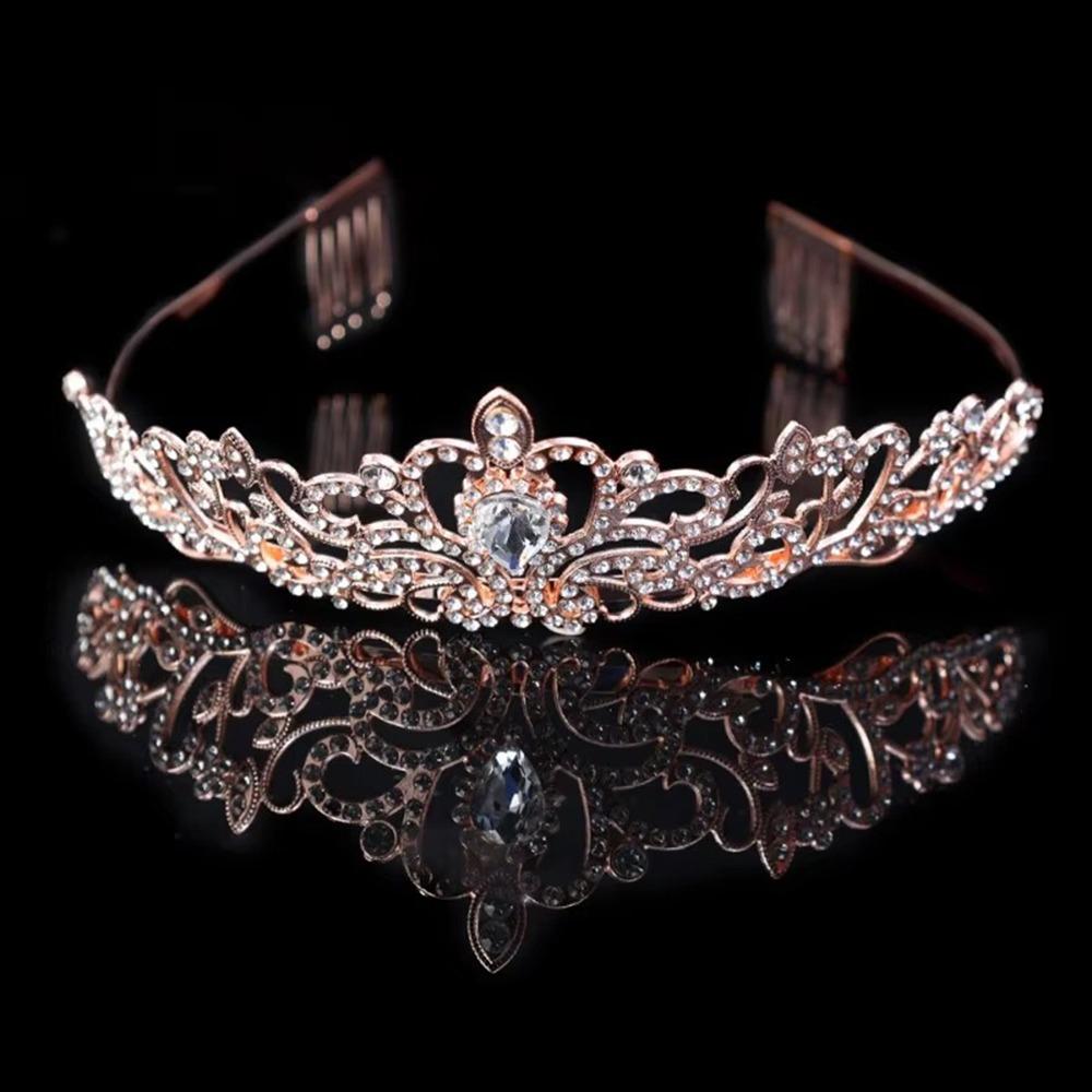 Silver Color Bridal Tiara Sparkling Bridal Crowns New Hair Crown Bridal розового золота