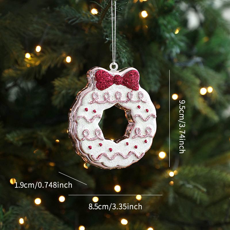 

Рождественские подвески 2025 года, фестивальные украшения, мультяшный снеговик, медведь, поделки, бант, венок, атмосферный декор, 6 стилей