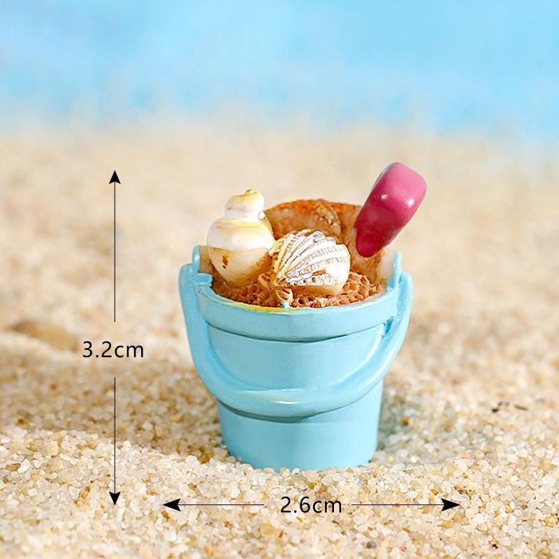 2pcs Seashore Series Mediterranean Style Ornaments Surfboard Seashells Seabirds Miniature Garden Microlandscape Home Decoration
