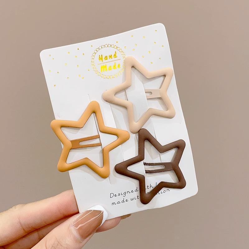 Milk Curry Color Bangs Clip Star Hairpin Press Style Women's New Hair Accessories Headdress Broken Hair Clip Side Clip