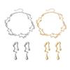 Irregular Choker Earrings Women Alloy Chunky Choker Special Shape Punk Necklace Earrings Gift for Wife Girlfriend Party Hip Hop Accessories