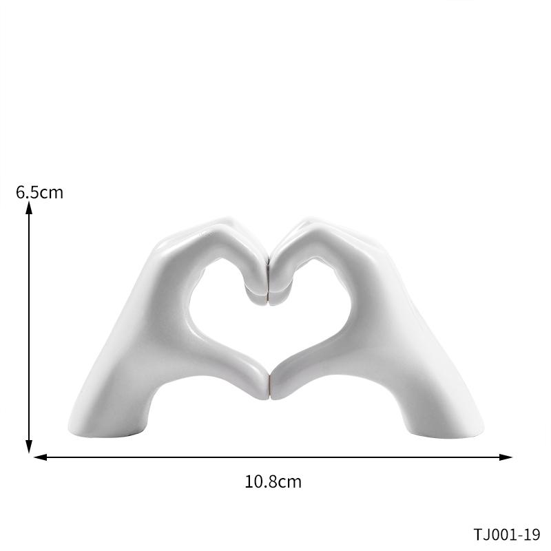 Resin Love Gesture Sculpture Desktop Decoration Sculpture Doll Nordic Light Luxury Crafts Office Home Decoration белый