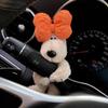Auto-Dekorationspuppen, Piloten-Pawdog-Lenklichter, Scheibenwischer-Yellow-Schild-Ornament, niedlicher Schleifenhund, Auto-Wischer-Puppe, Innenzubehör