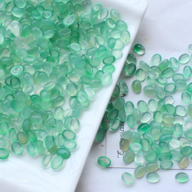 Natural Green Agate Chalcedony Jewelry Supplies for Nail Art and DIY Earrings, 6x8mm Stickers and Ornaments