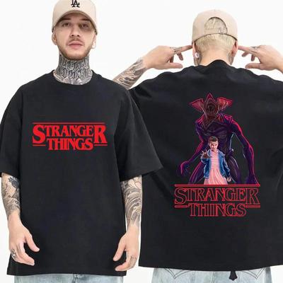 Unisex Stranger Things Grafik-T-Shirt - Kurzarm, Rundhals, Lässiges Oberteil