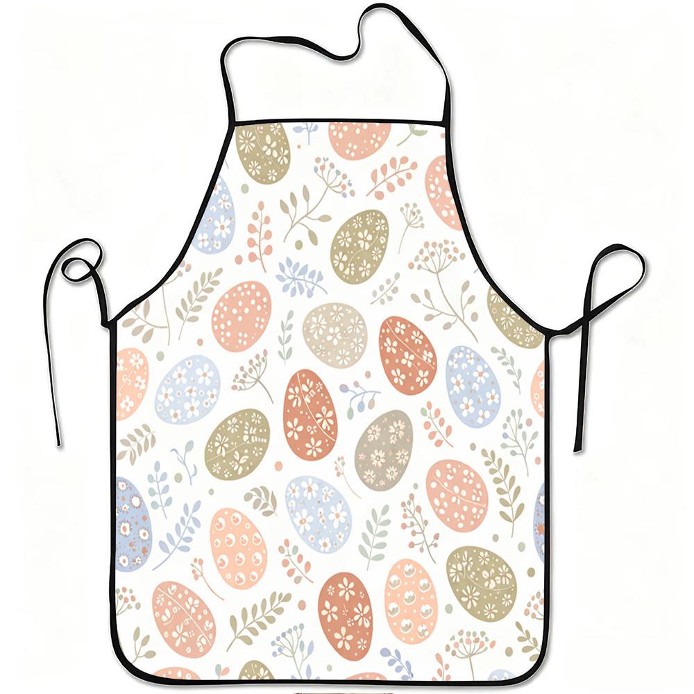 1pc Apron Featuring a Floral Design for Easter, Made from Durable And Easy-To-Clean Polyester, with an Adjustable Waistband, Suitable for Cooking In T