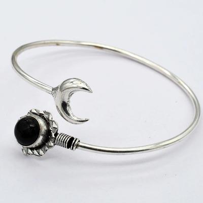 Black Onyx Gemstone Ethnic Handmade Adjustable Bangle Jewelry 8 Gms BN 157