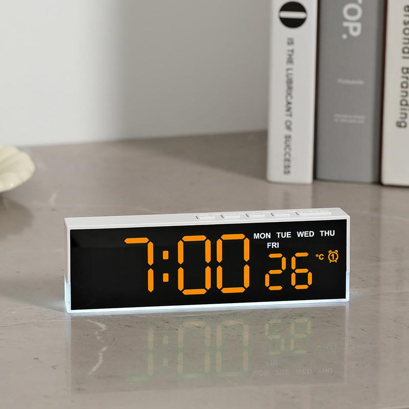 Modern Minimalist Led Alarm Clock With Temperature Display And Night Light For Bedroom Decor