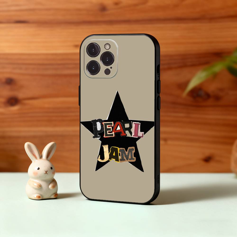 

P-Pearl J-Jam Band Phone Case For iPhone17,16,15,14,13,12Plus,Pro Max,XS,5G Soft Silicone Black Cover iPhone16se4