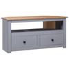 Día Y Noche - Día Y Noche Panama Style Pine Wood Corner TV Cabinet Gray 93x49x49 Cm