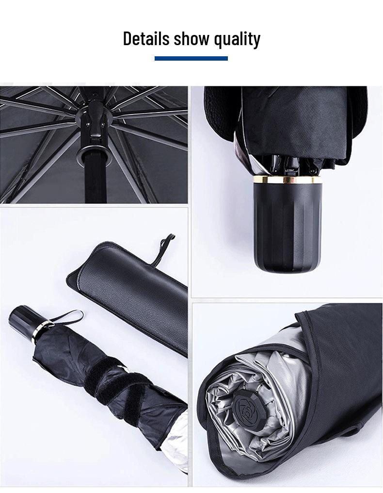 Zatahovací sluneční clona na čelní sklo blokující UV záření, deštník do auta