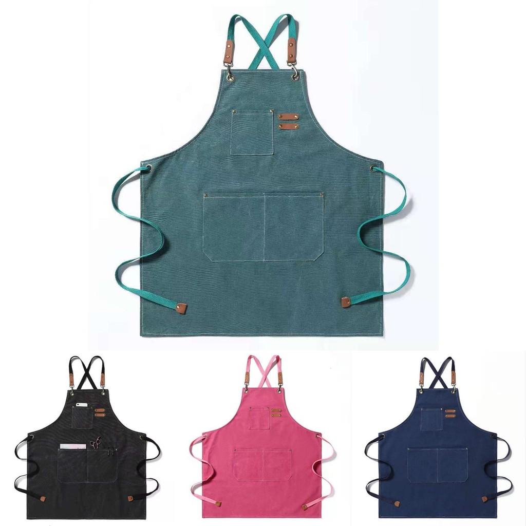 Thickened Cotton All Canvas Apron Coffee Barbershop Milk Tea Shop Home Kitchen