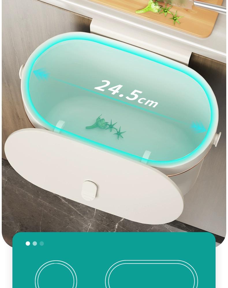 Wall-Mounted Kitchen & Bathroom Trash Can with Lid - Slim Waste Basket for Tight Spaces