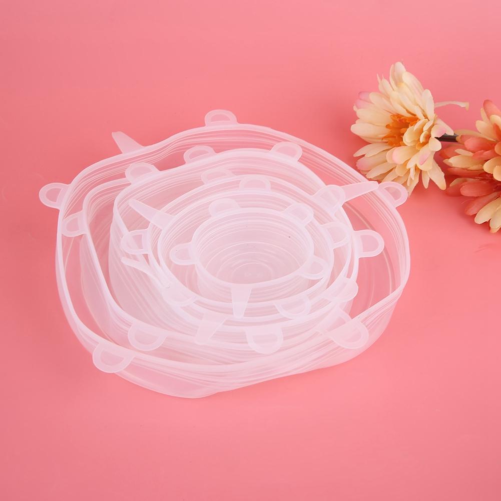 6 Pcs Set Universal Stretchable Wrap Food Keep Cover Kitchen Tools Food Silicone Seal Lid