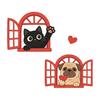 Light Switch Plate Stickers Dog Window Cute Cat Decorative