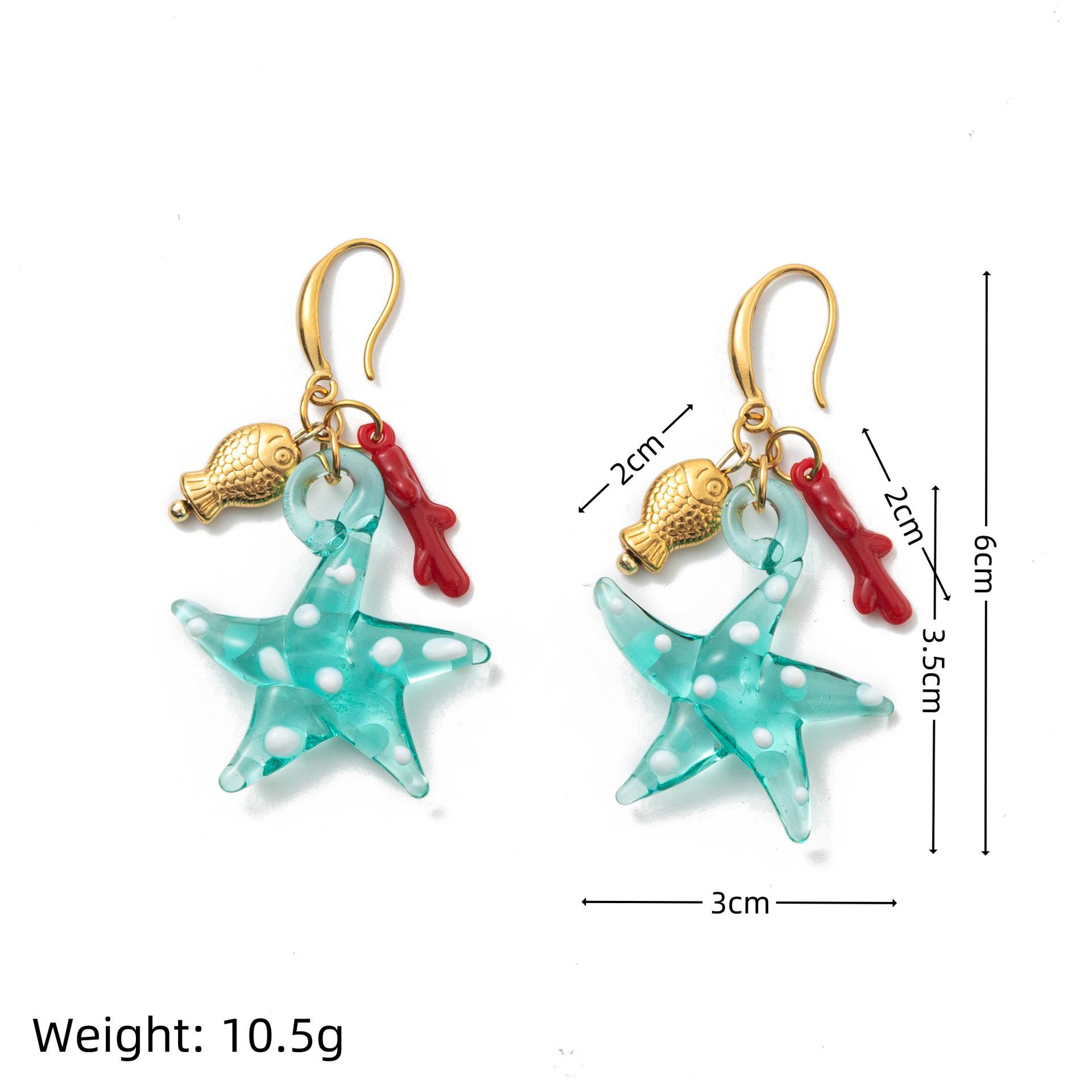 Ocean Series: Gold-Plated Pink Coral Stud Earrings, Stainless Steel